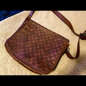 Authentic Gucci Brown Leather Messenger Bag (Rare)